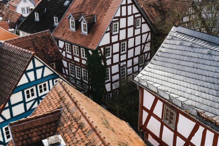 Half-timbered house in the old town of Marburg, Germany